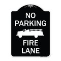 Signmission No Parking Fire Lane with Graphic Heavy-Gauge Aluminum Architectural Sign, 24" x 18", BW-1824-23624 A-DES-BW-1824-23624